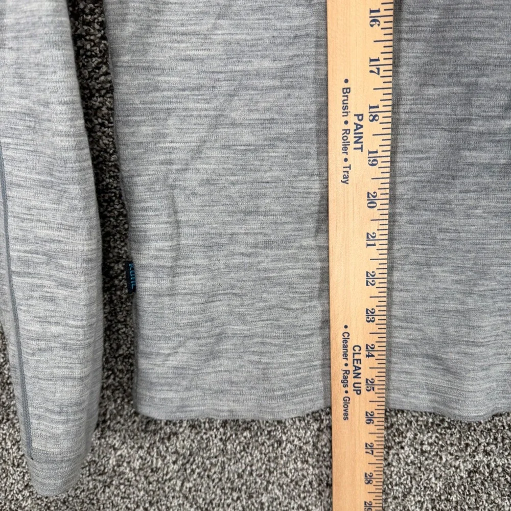 KUHL Team 1/4 Zip Pullover Sweater Mens L Gray Merino Wool Thumbholes